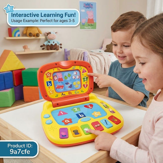 Peppa Pig PP02 Laugh & Learn Toy Laptop – Interactive Learning with Colours, Shapes, Letters & Numbers – Ages 3+