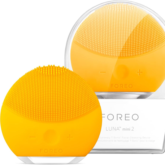 FOREO LUNA Mini 2 Facial Cleansing Brush & Face Massager, Sunflower Yellow