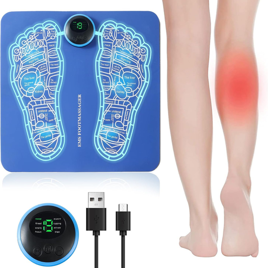 EMS Foot Massager – Foldable Electronic Foot Massage Mat with 8 Modes & 19 Intensities