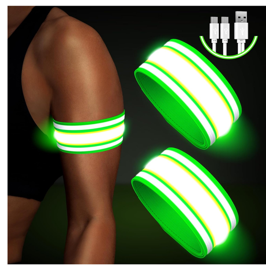 Fokia Kunbio LED Running Armband – Rechargeable Reflective Night Safety Light