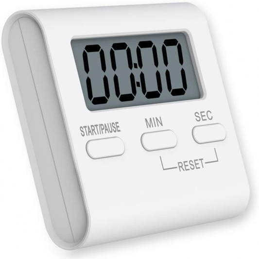 JZK Small Digital Kitchen Timer for Cooking, Magnetic Loud Alarm Timer for Kitchen, Easy Electronic Timer for Kids & Elderly, White