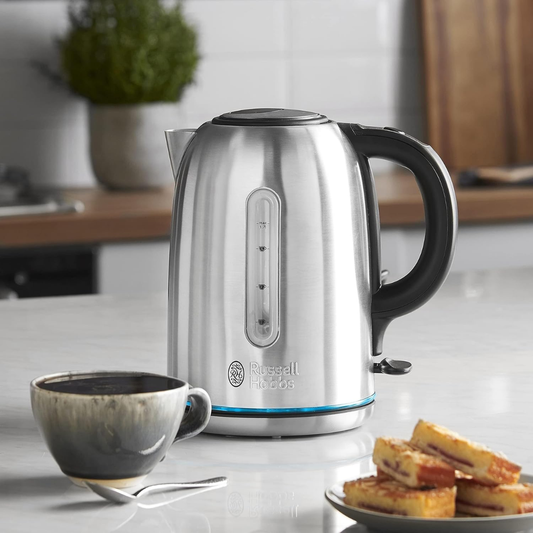 Russell Hobbs 1.7L Stainless Steel Cordless Kettle 20460, 3KW Fast Boil, Quiet Operation, Anti-Scale Filter & Perfect Pour Spout