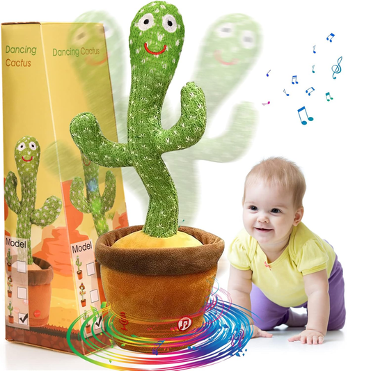 seOSTO Talking Dancing Cactus Toy – Repeat & Sing Interactive Baby Toy for Kids (Speech Encouraging Gift)