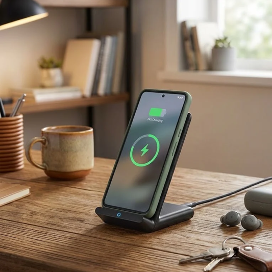 Anker Wireless Charger PowerWave Stand | Qi-Certified Fast Charging Stand for iPhone & Smartphones
