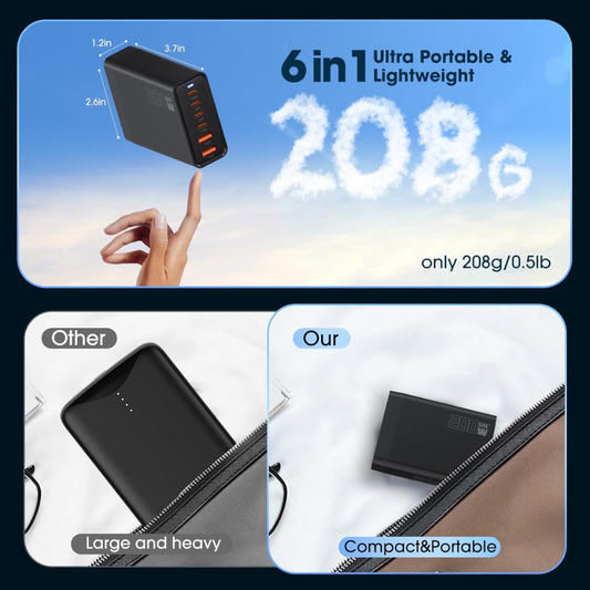 200W 6-Port USB Charging Station