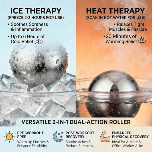 Cold Massage Roller Ball – Ice Roller for Deep Tissue Muscle Relief, Hot & Cold Therapy for Plantar Fasciitis & Pain Relief