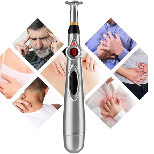 Electronic Acupuncture Therapy Pen with 3 Different Massage Heads for Pain Relief