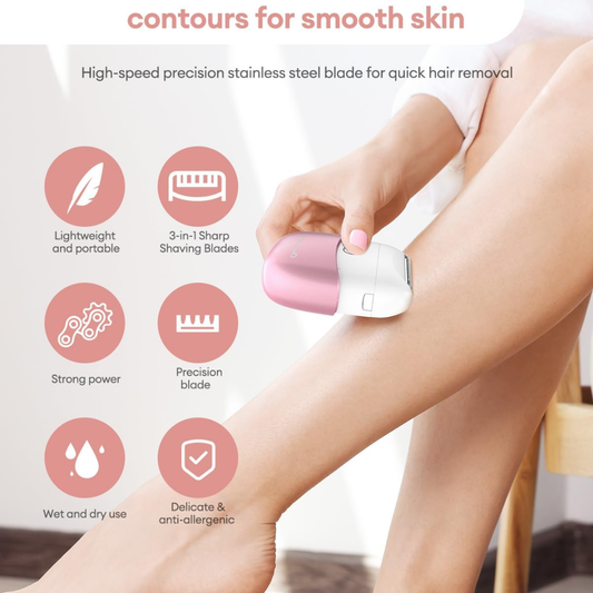 CkeyiN 3-in-1 Women’s Electric Shaver – Rechargeable Waterproof Bikini & Body Hair Trimmer