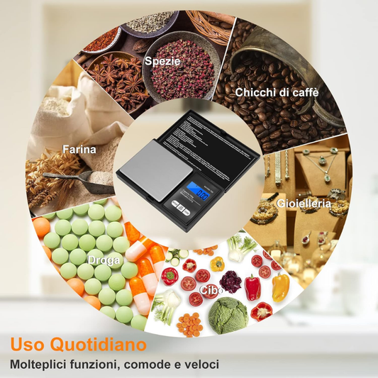 Vinabo 700g Digital Kitchen Scale, 0.01g Precision Mini Pocket Scale with LCD Display for Jewellery, Gold, Food, Coffee & Herbs (Battery Included)