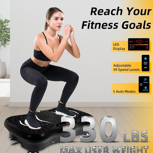 EVOLAND Vibration Plate – Fitness Trainer with Bluetooth & Resistance Bands
