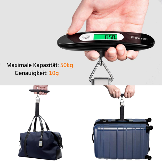 FREETOO Digital Portable Luggage Scale, 50kg/110lb Capacity with Tare Function, Multi-Unit Travel Weight Scale for Travel, Home & Outdoor Use