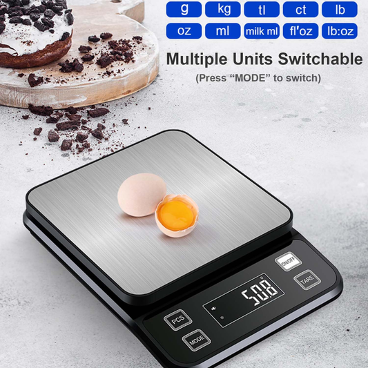 Waterproof Digital Kitchen Scale | 0.1g Precision Stainless Steel Food Scale