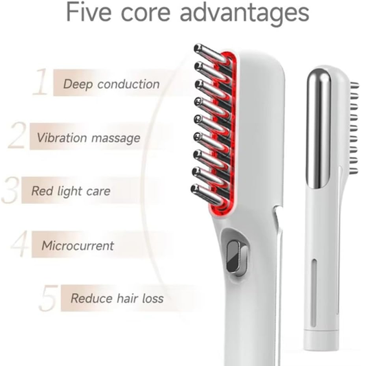 Electric Hair Growth Massage Comb – Microcurrent & LED Red Light Scalp Massager Brush