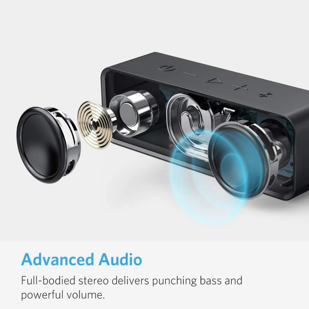 Anker Soundcore Bluetooth Speaker Upgraded Version with 24H Playtime, IPX5 Waterproof, Stereo Sound, 66ft Bluetooth Range,