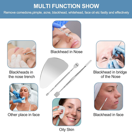 USB Rechargeable Blackhead Remover Vacuum with 3 Suction Levels & 6 Heads for Deep Pore Cleaning