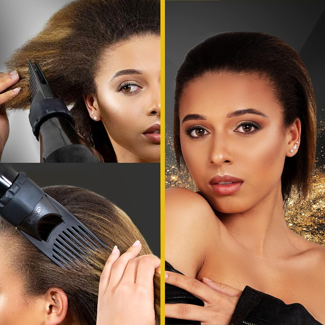 Wahl PowerPik 2 Hair Dryer for Women – Afro Hair Dryer with Pik Attachment & Anti-Frizz Styling, Black