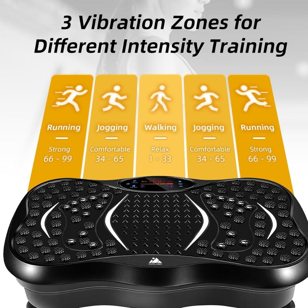 EVOLAND Vibration Plate – Fitness Trainer with Bluetooth & Resistance Bands