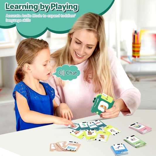 420 Words Talking Flash Cards for Toddlers (3–6) – Montessori Learning & Speech Therapy Toy (210 Cards, Green)