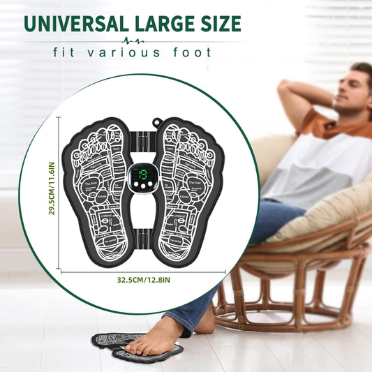 EMS Foot Massager – Portable Folding Mat, 8 Modes 19 Intensities, Muscle & Circulation Relief, USB Rechargeable