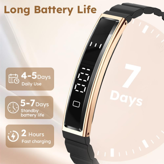 Findtime Smart Fitness Bracelet – Heart Rate, Sleep & Activity Tracker, Waterproof Slim Band, Men & Women, Free App, 2 Bands