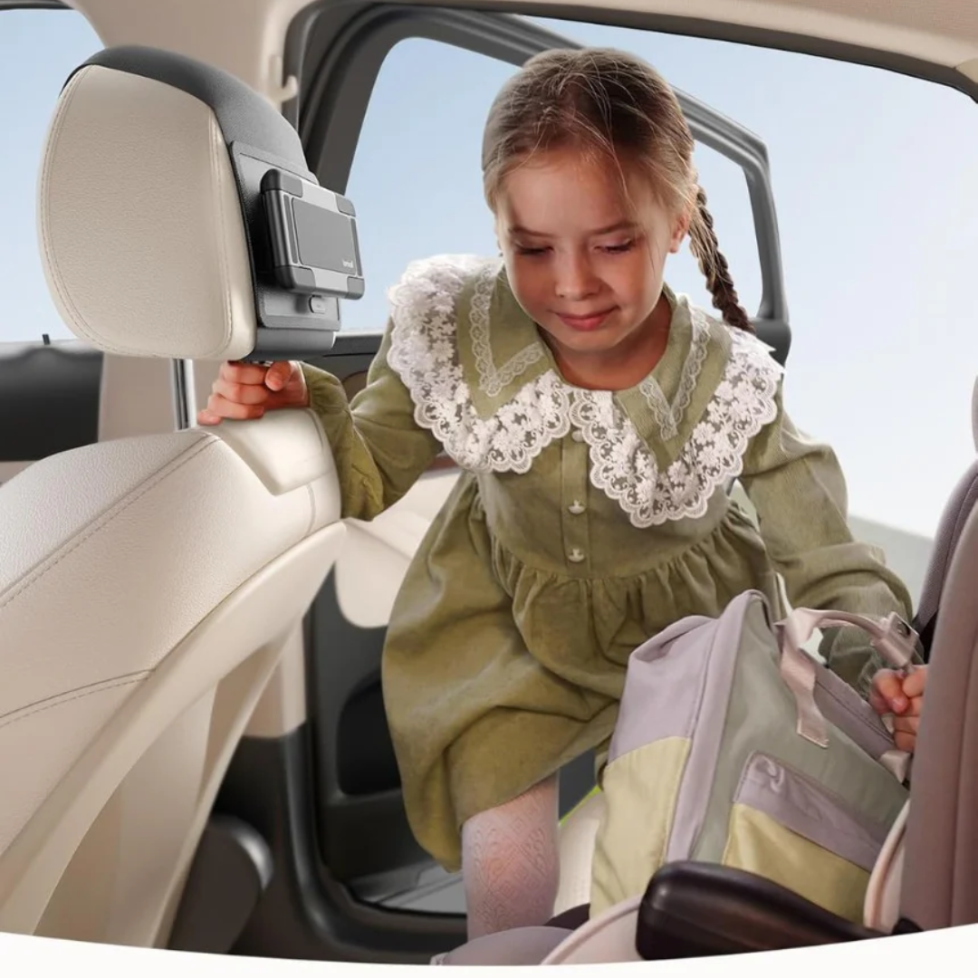 Lamicall 360° Rotating Car Tablet Holder for Kids, Foldable Backseat Headrest Mount with Silicone Wide Clip for iPad, Tablets & Smartphones 6.1-13 Inches