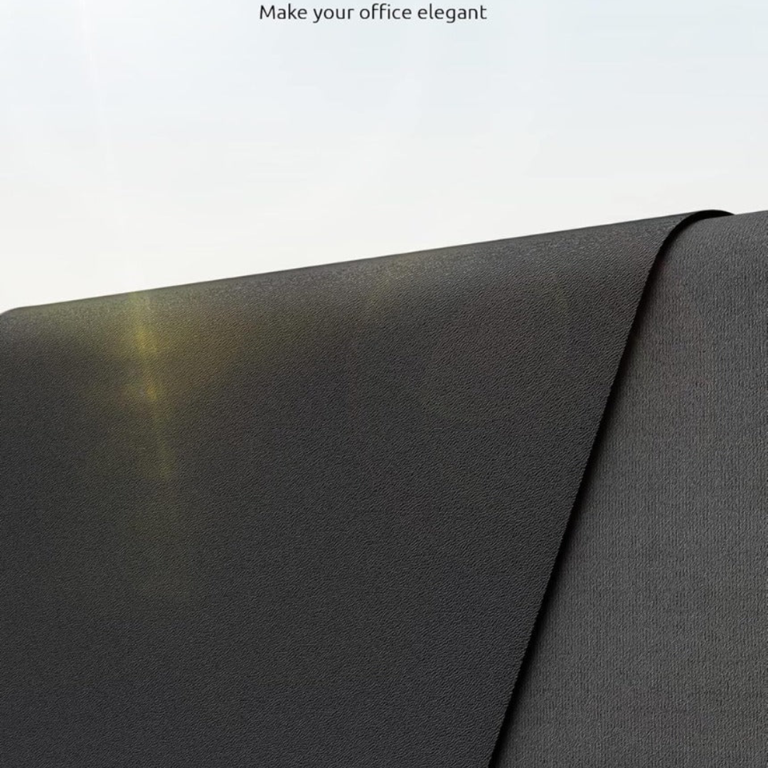 Leather Desk Mat, Large Mouse Mat, Non-Slip Desk Pad, Waterproof Leather Table Protector Writing Pad for Office and Home (60 x 35 cm, Black)