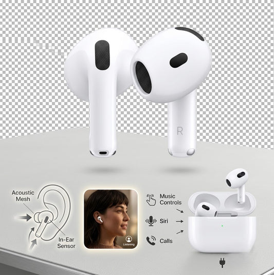 Apple AirPods Wireless Earbuds, Bluetooth In-Ear Headphones with High-Quality Sound and Seamless Connectivity