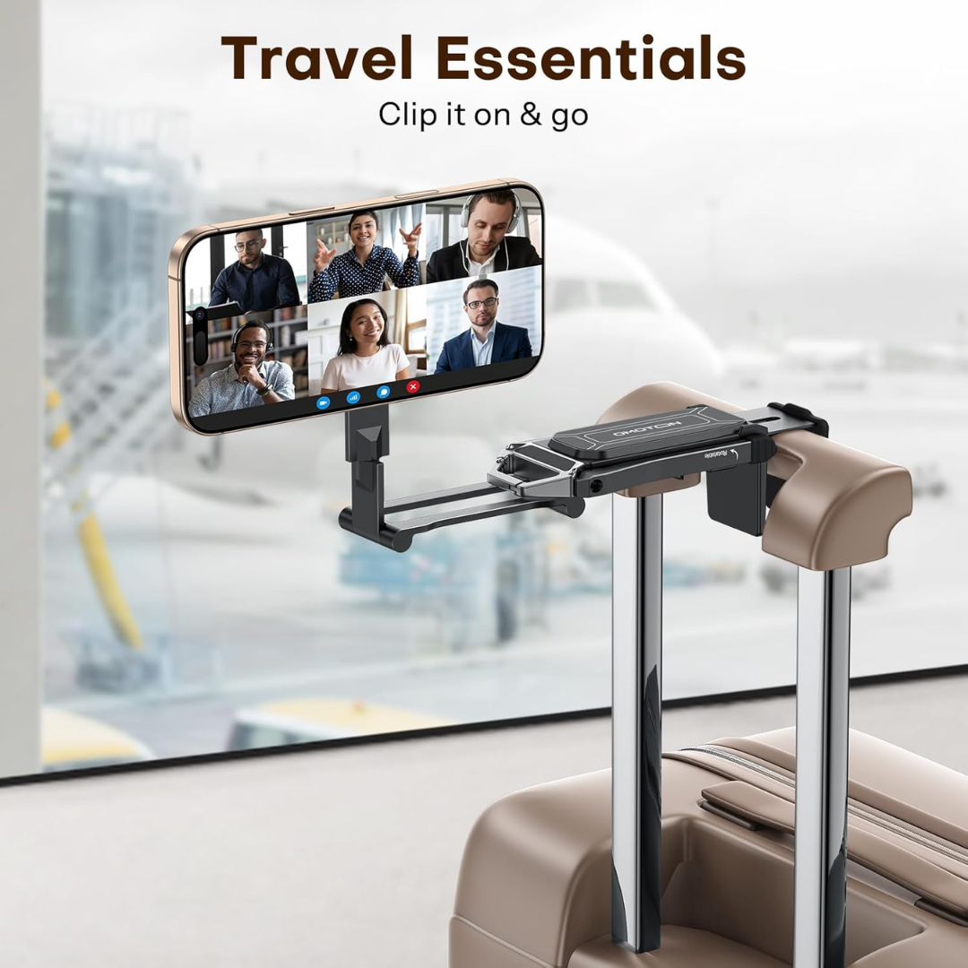 OMOTON TP02 360° Rotating MagSafe Tripod Stand | Ultralight 158g Aluminum Magnetic Phone Holder for iPhone 17/16/15/14 Pro Max – Vlog, Gym & Travel Accessory (Black)