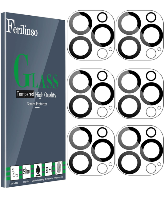 6 Pack Camera Lens Protector for iPhone Pro & Pro Max Tempered Glass HD Clear Anti-Scratch Camera Lens Cover Protection Kit