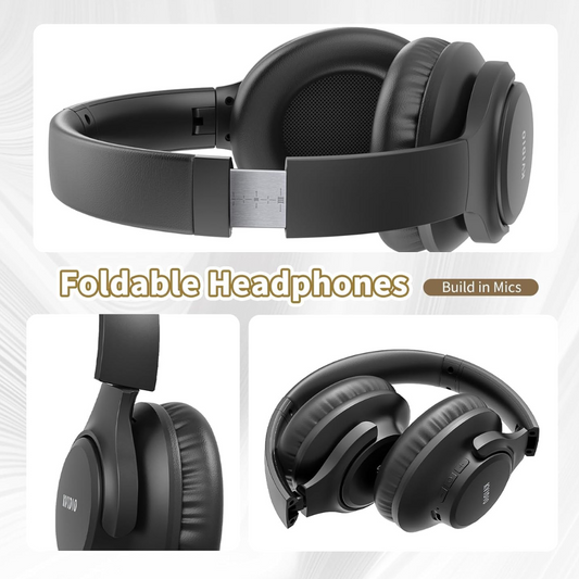Bluetooth Headphones, Wireless Over-Ear Stereo Headset with High-Fidelity Sound, Built-in Microphone & Long Battery Life