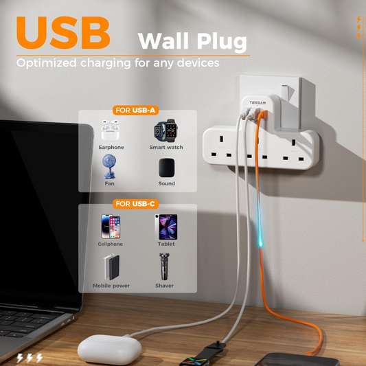 3 Way UK Multi Outlets Extender
