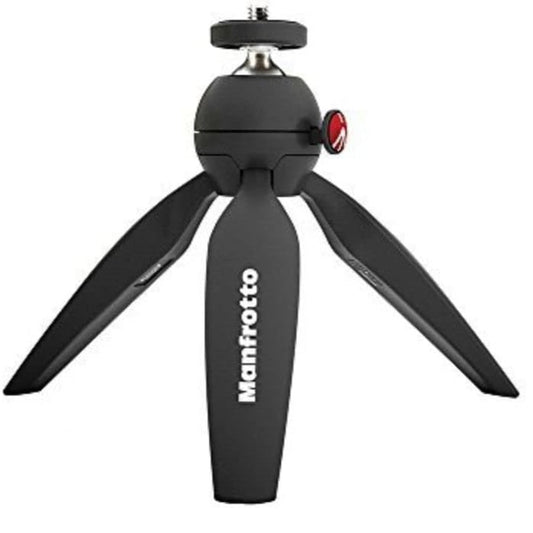 MTPIXIMII-B, PIXI Mini Camera Tripod with Handgrip for Compact System Cameras, for DSLR, Mirrorless, Video, Made in Italy, Technopolymer and Aluminium, Table Tripod, Black