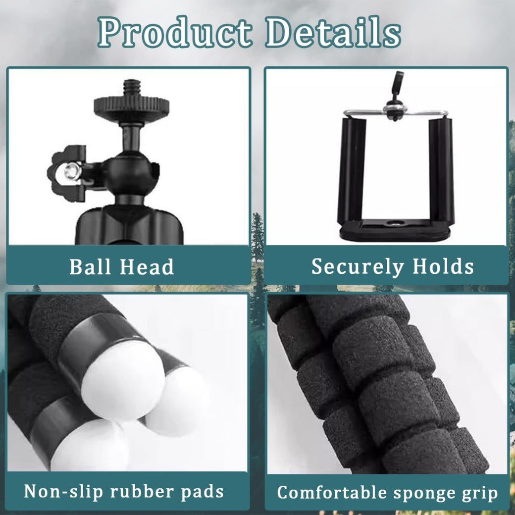 Mini Tabletop & Travel Tripods for Smartphone Phone Camera with Phone Mount 55mm-85mm Lightweight Cellphone Stand