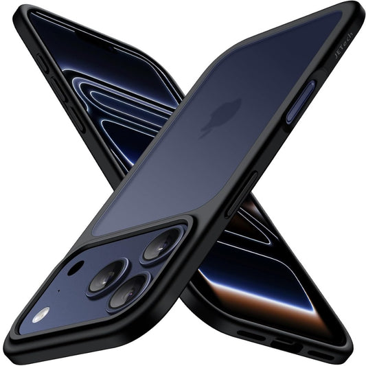 JETech Matte Case for iPhone 17 Pro Max 6.9-Inch, Shockproof Military Grade Drop Protection, Frosted Translucent Back Minimalist Phone Cover, Anti-Fingerprint (Black)