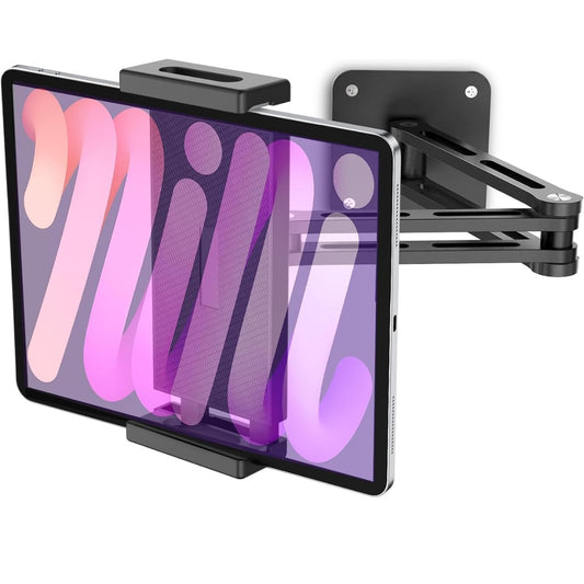 Tablet Wall Mount Holder, 360° Rotation Adjustable iPad Wall Holder, with Aluminum Extendable Arm Adjustable for iPad Mini/Air/Pro/Galaxy Tab/Kindle/Switch, All 4.9"-13" Phones & Tablets