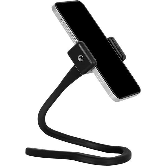 Phone Holder Gooseneck, Universal Lazy Phone Stand Clip 360° Rotating Adjustable Hands-Free for Bed Desk and Kitchen, Phone Stand Clamp Fit for All Smartphones(Black