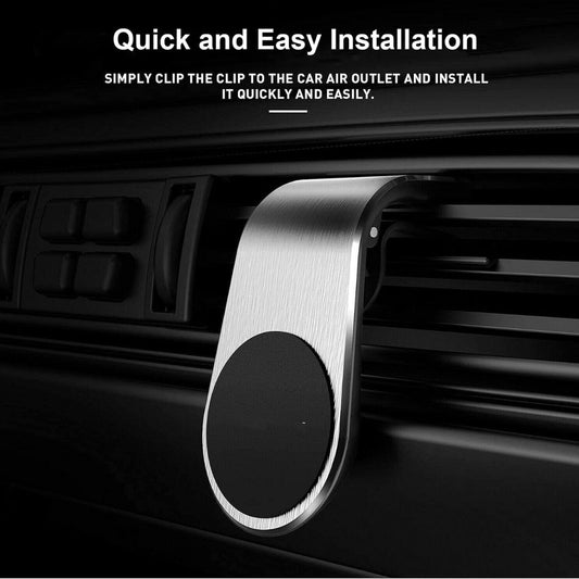 Car Phone Holder Magnetic Air Vent L Type Air Vent Clip Mount Magnetic Mobile Phone Holders, Phone Mount for Car Compatible with iphone, Samsung, Huawei