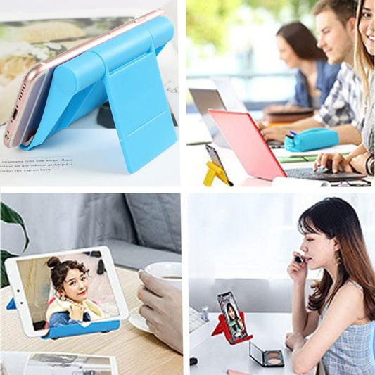 2 Pack Mobile Phone Stand Holder for Desk Adjustable Compatible with iPhone 13 12 Pro Max 11 SE XS XR 8 Plus 6 7 Samsung Galaxy Note20 S20 S10 S9 S8 Cell phone Holder Foldable (White)