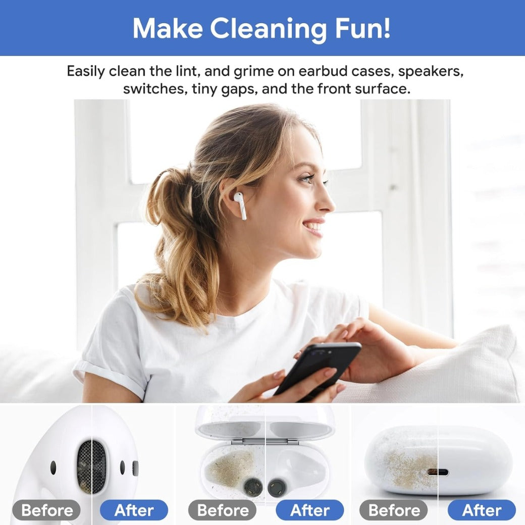 iPhone Cleaning Kit 12 in 1, Airpods Cleaning Kit, Laptop Cleaner Set, iPad/Phone Charging Port Cleaner Repair & Restore Tool, Multi Tool Set for USB C Port/Lightning Cables, White