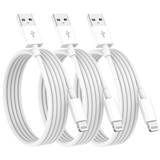 3Pack for iPhone Charger Cable 1M MFi Certified Lead, A to USB Cable Fast Charging for Apple iPhone 14/13/12/11/11ProMax/X/XS/XR/XS Max/8/7/6/5, for iPad (1M White)