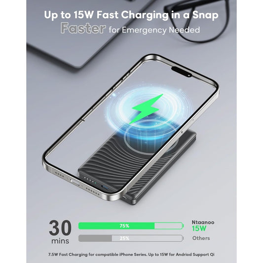 Power Bank for Magsafe, 2026 Ultra Slim 5000mAh 20W Fast Charging Powerbank Wireless Magnetic Portable Charger,USB C in&Out PD Phone Battery Pack,for iPhone 12/13/14/15/16/17 Mini Plus Pro Max