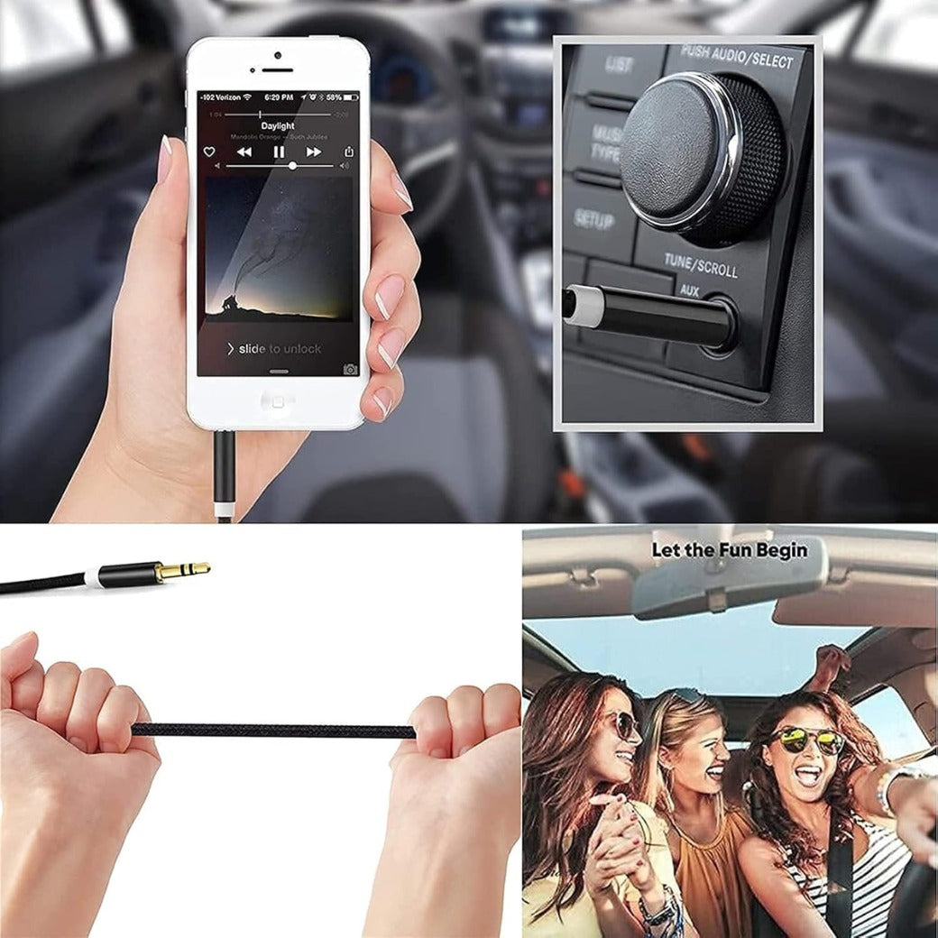 3FT/1M 3.5mm AUX Cable, Nylon Braided Jack Cable for Headphones, Smartphones, iPod, iPad, MP3/MP4, Computer, Car Stereo/Speaker