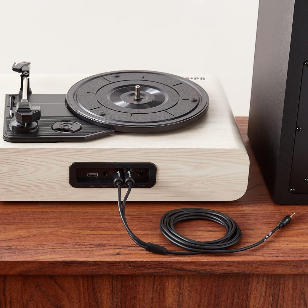 Amazon Basics 3.5 Aux to 2 x RCA Adapters, Audio Cable for Amplifiers, Active Speakers with Gold-Plated Plugs