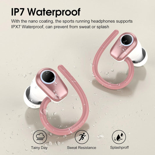 Wireless Earbuds, Bluetooth 5.3 Headphones with 4 ENC Noise Canceling Mic, 50H Stereo Dual LED Display Ear Buds
