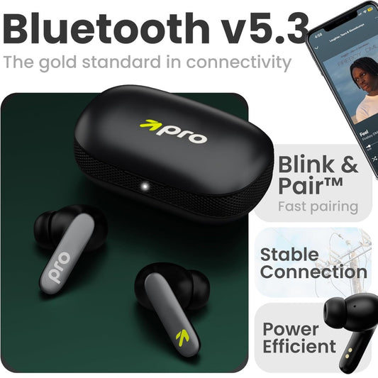 GOBOULT Z20 Pro Truly Wireless Bluetooth Ear Buds with 60 Hours Playtime, 4 Mics Clear Calling, 45ms Low Latency