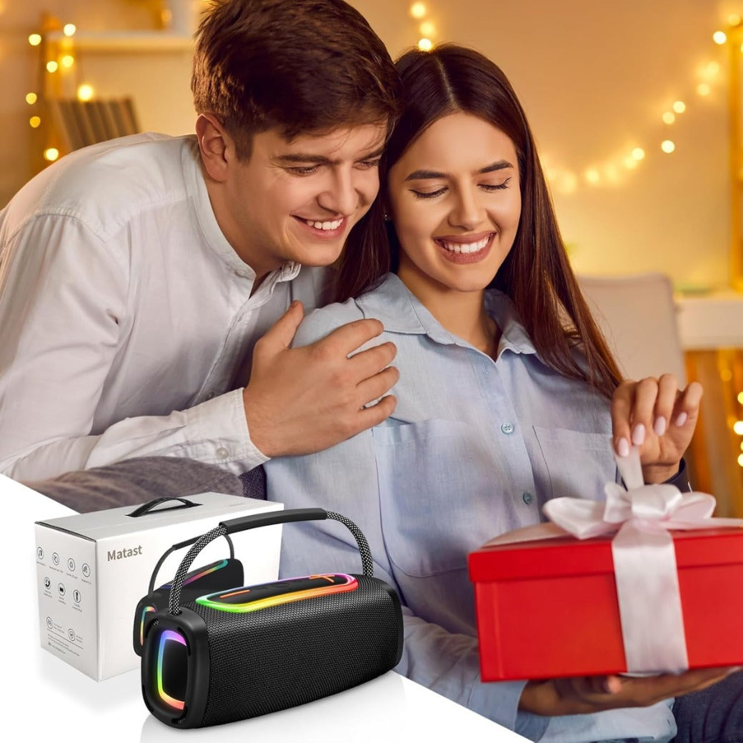 Bluetooth Speaker, 6000mah Portable Speaker with 36 Hour Playtime, Speakers Wireless Bluetooth 5.4 with Louder Volume & Enhanced Bass, Stereo Sound , Built-In Mic, Led Light for Outdoor/Party/Gifts