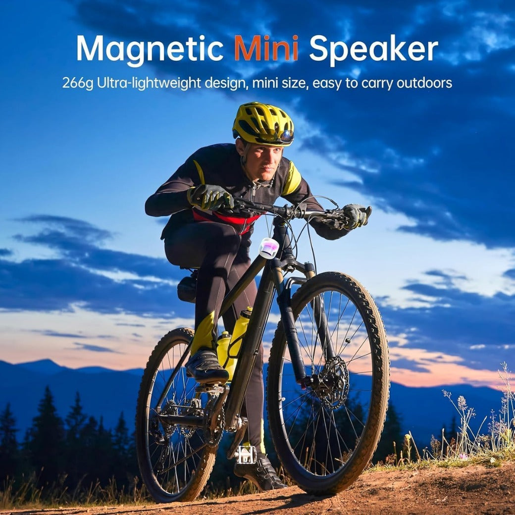 Portable Bluetooth Speaker, New Wireless Speaker Bluetooth 5.3 with RGB LED Light, Dual Pairing, HiFi Stereo Sound, TF Card Support, Mini Portable Speakers for Travel, Outdoor, Party, Beach, White