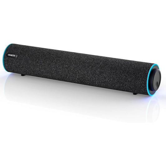 Computer Speakers, USB Powered PC Speakers with Blue LED Lights, Enhanced-Stereo Soundbar for Computer Monitor,3.5mm Aux Input & Volume Knob PC Soundbar for Desktop PC Laptop Monitor Smartphone.