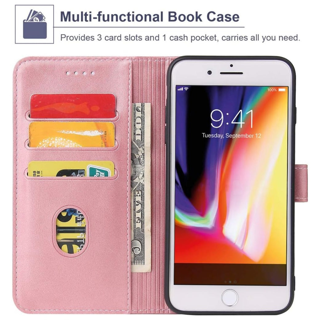 iPhone 11 Case, Flip Shockproof PU Leather Embossed Owl Wallet Magnetic Cover for iPhone 11 with Card Holder Viewing Stand, Blue