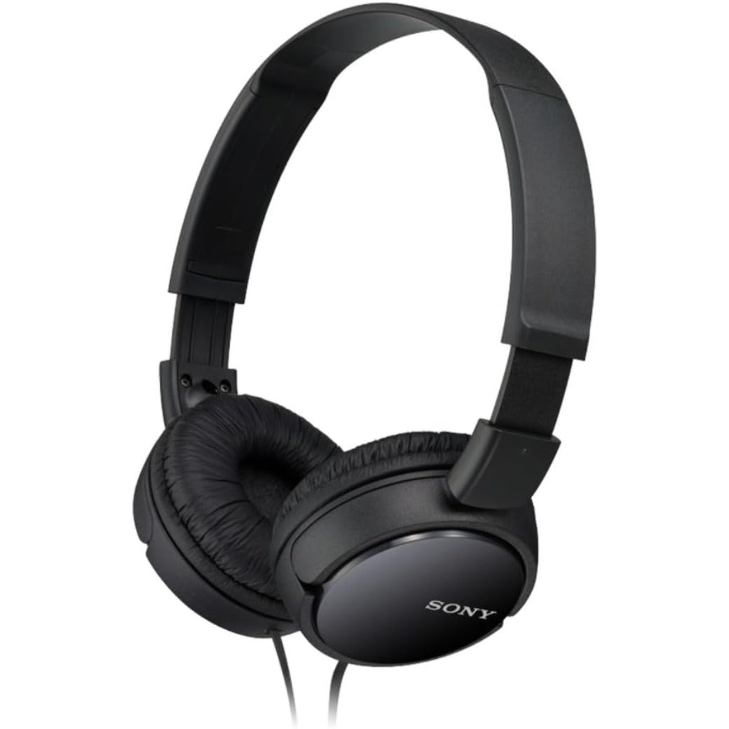 Sony MDR-ZX110 Wired Overhead Headphones, Neodymium Dynamic Drivers, Swivel Fold Design - Black